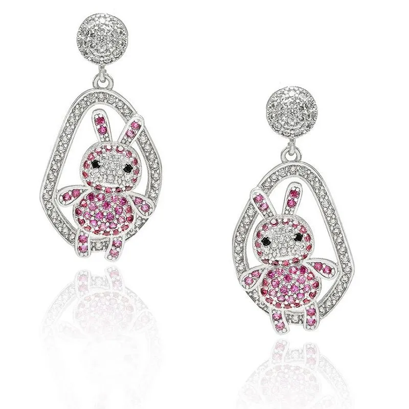 प्यारा खरगोश पशु कान की बाली