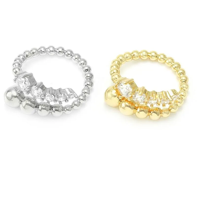 गोल्ड प्लेटेड Cz एडजस्टेबल रिंग