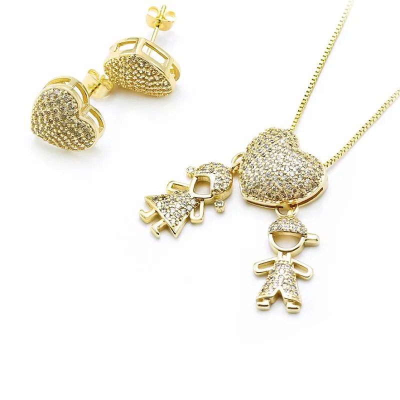 गोल्ड प्लेटेड हार्ट ज्वेलरी सेट