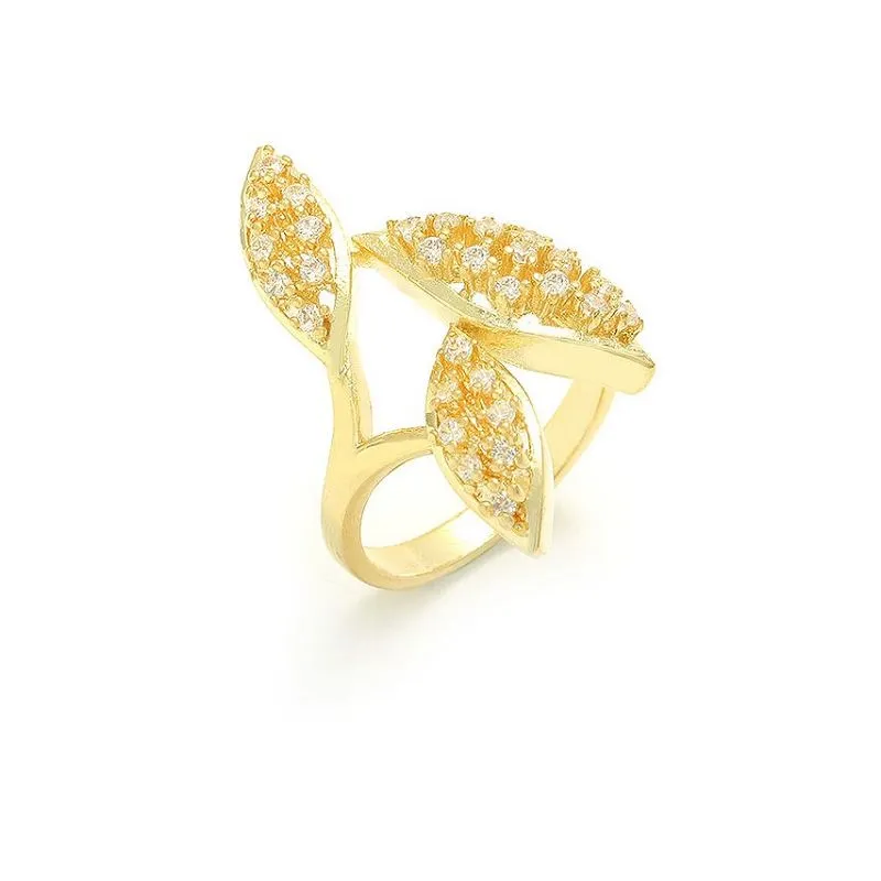 सिल्वर लीफ शेप फिंगर रिंग