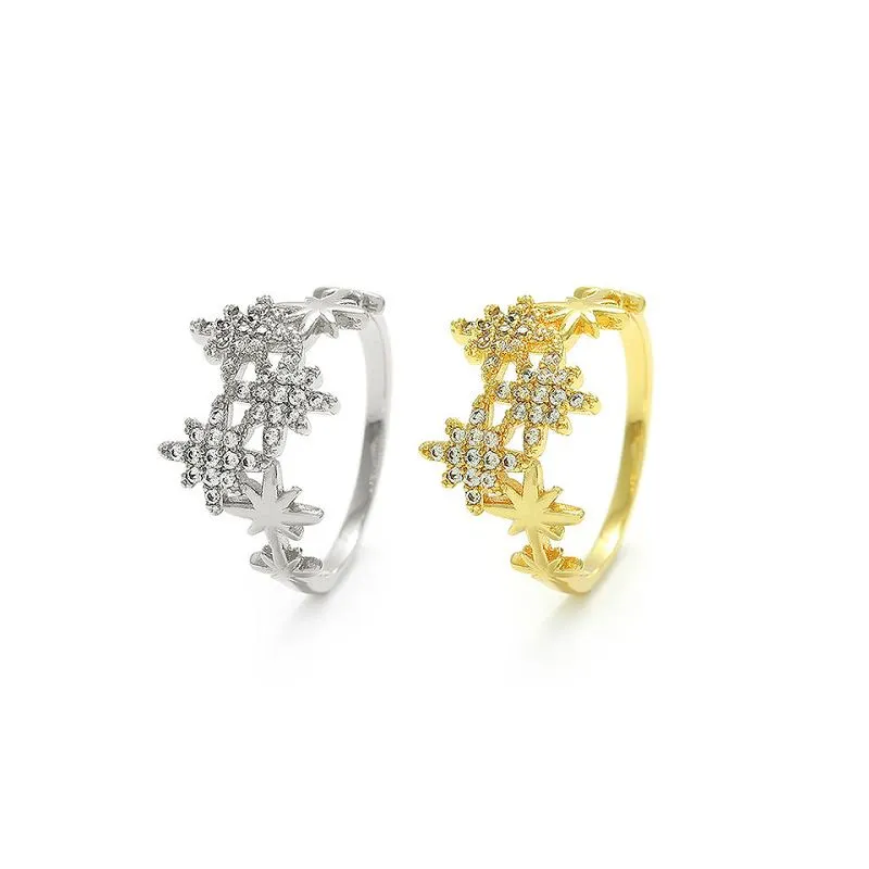 स्नोफ्लेक डिजाइन महिलाओं की अंगूठी