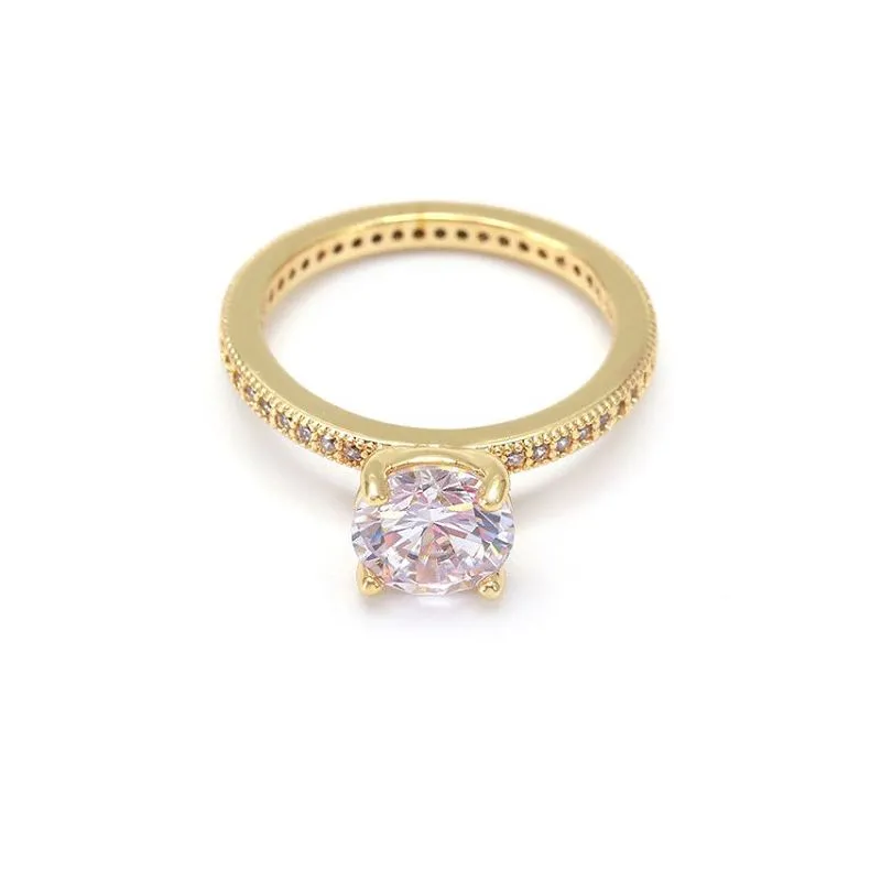 स्टर्लिंग सिल्वर व्हाइट Cz शादी की अंगूठी