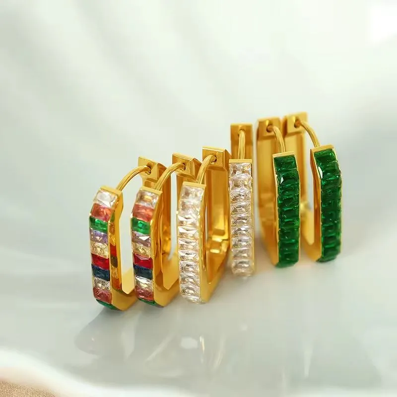 स्टेनलेस स्टील ज्यामितीय बालियां